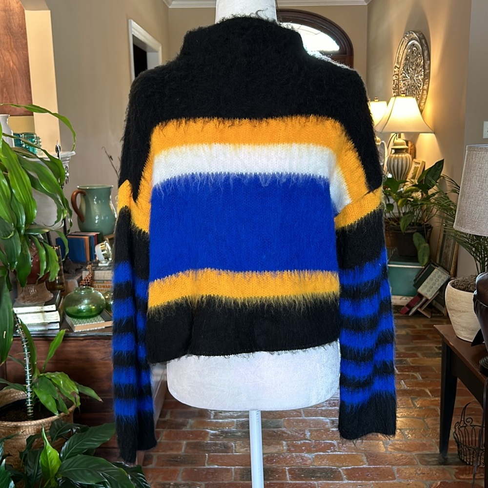 Abound NWT Colorblock Fuzzy Funnel neck Sweater szM - Picture 6 of 12